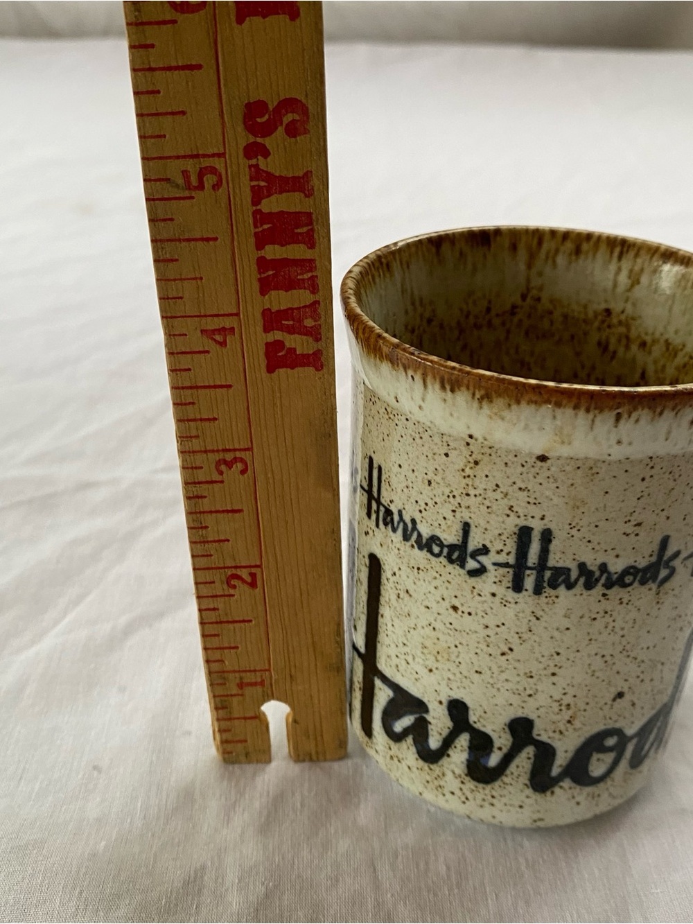 Vintage Harrods Main Living Stoneware Mug Rustic Speckled Coffee Cup England - Picture 6 of 6